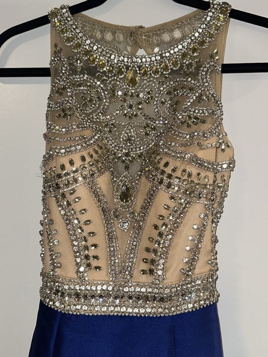 Jovani Dresses & Skirts - Embellished Jewel Bodice Evening Dress - Nude & Royal Blue